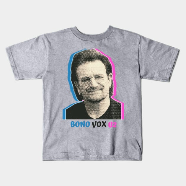 Bono Vox U2 Retro Kids T-Shirt by Katab_Marbun